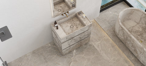 TAIWO FREE STANDING VANITY - CALACATTA EASSIT MARBLE