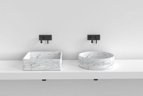 SIYA RECTANGULAR VESSEL SINK - CARARRA MARBLE