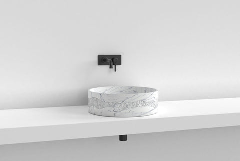 SIYANA ROUND VESSEL SINK - CARARRA MARBLE