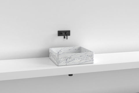 SIYA RECTANGULAR VESSEL SINK - CARARRA MARBLE