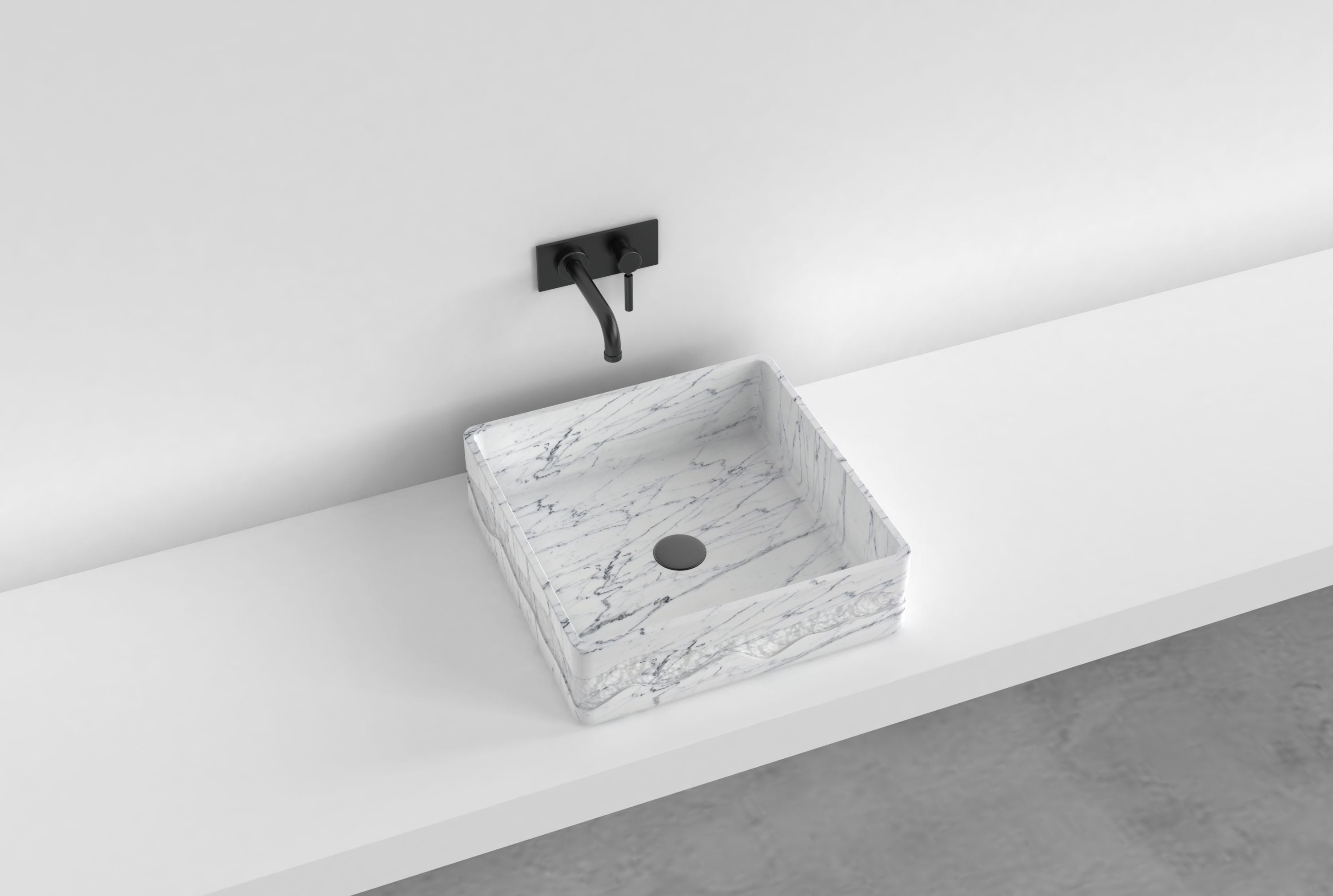 SIYA RECTANGULAR VESSEL SINK - CARARRA MARBLE