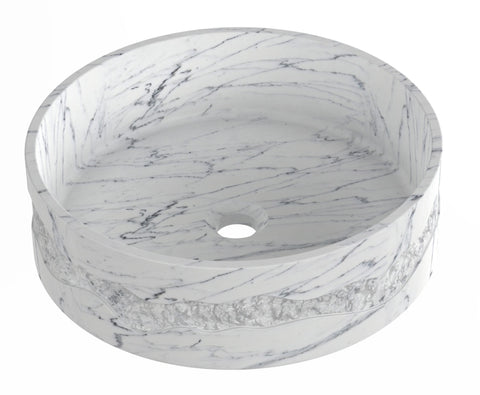 SIYANA ROUND VESSEL SINK - CARARRA MARBLE