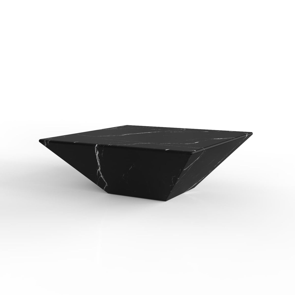 ATLAS CARVED COFFEE TABLE - NERO MARQUINA MARBLE