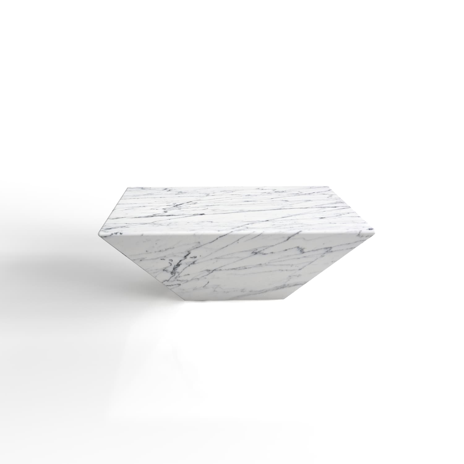 ATLAS CARVED COFFEE TABLE - CARARRA MARBLE