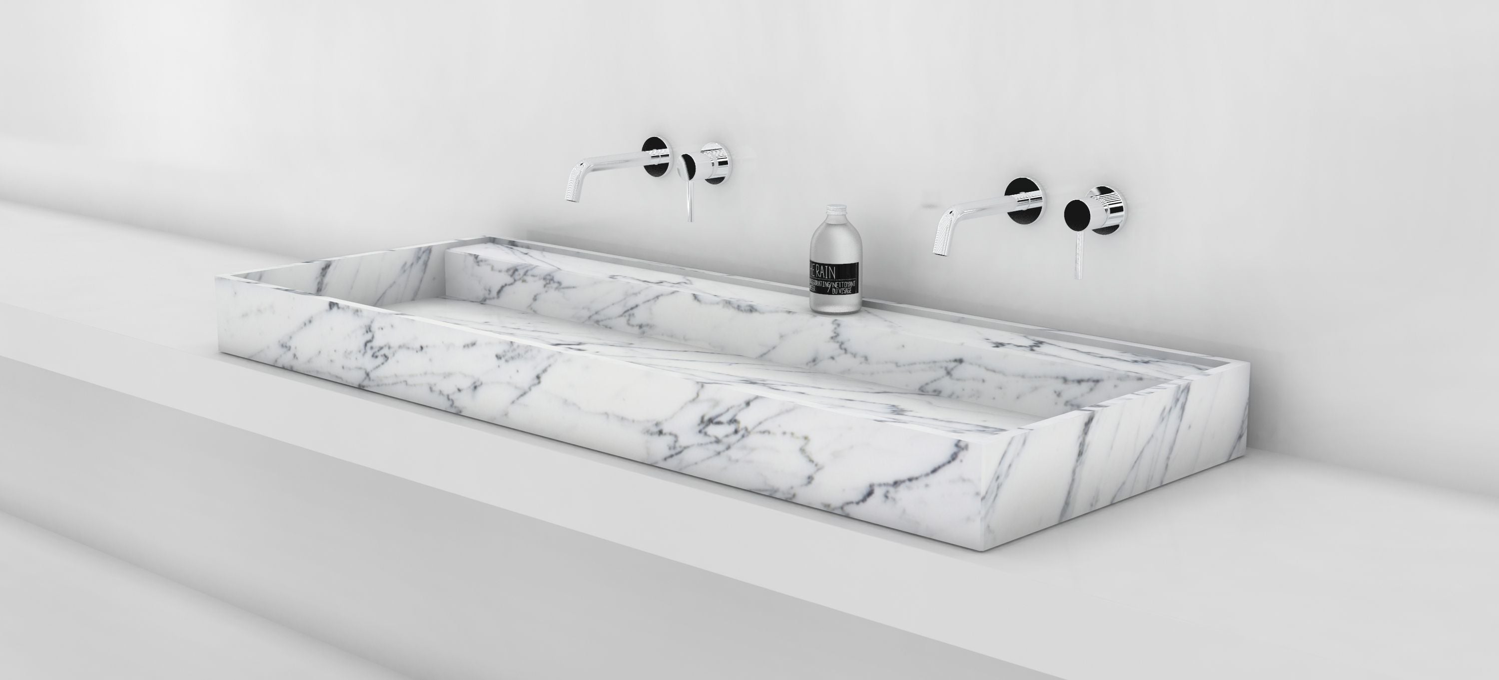 TAHIRA TROUGH SINK - CARARRA MARBLE