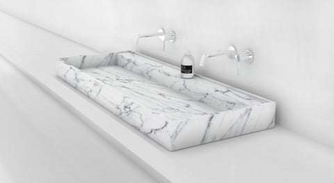 TAHIRA TROUGH SINK - CARARRA MARBLE