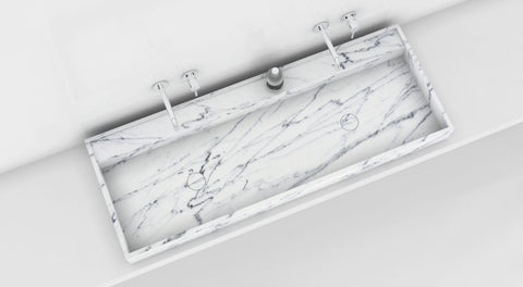 TAHIRA TROUGH SINK - CARARRA MARBLE