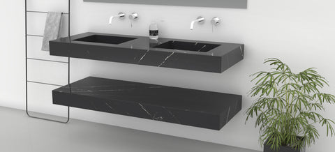 TAIPA WALL MOUNT TROUGH SINK - NERO MARQUINA MARBLE