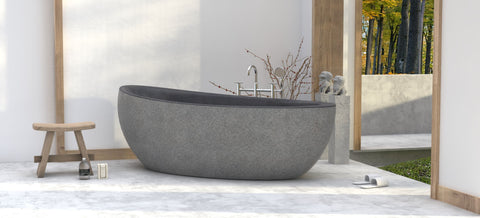 YUKA FREESTANDING SOAKING BATHTUB - NEROCO STONE