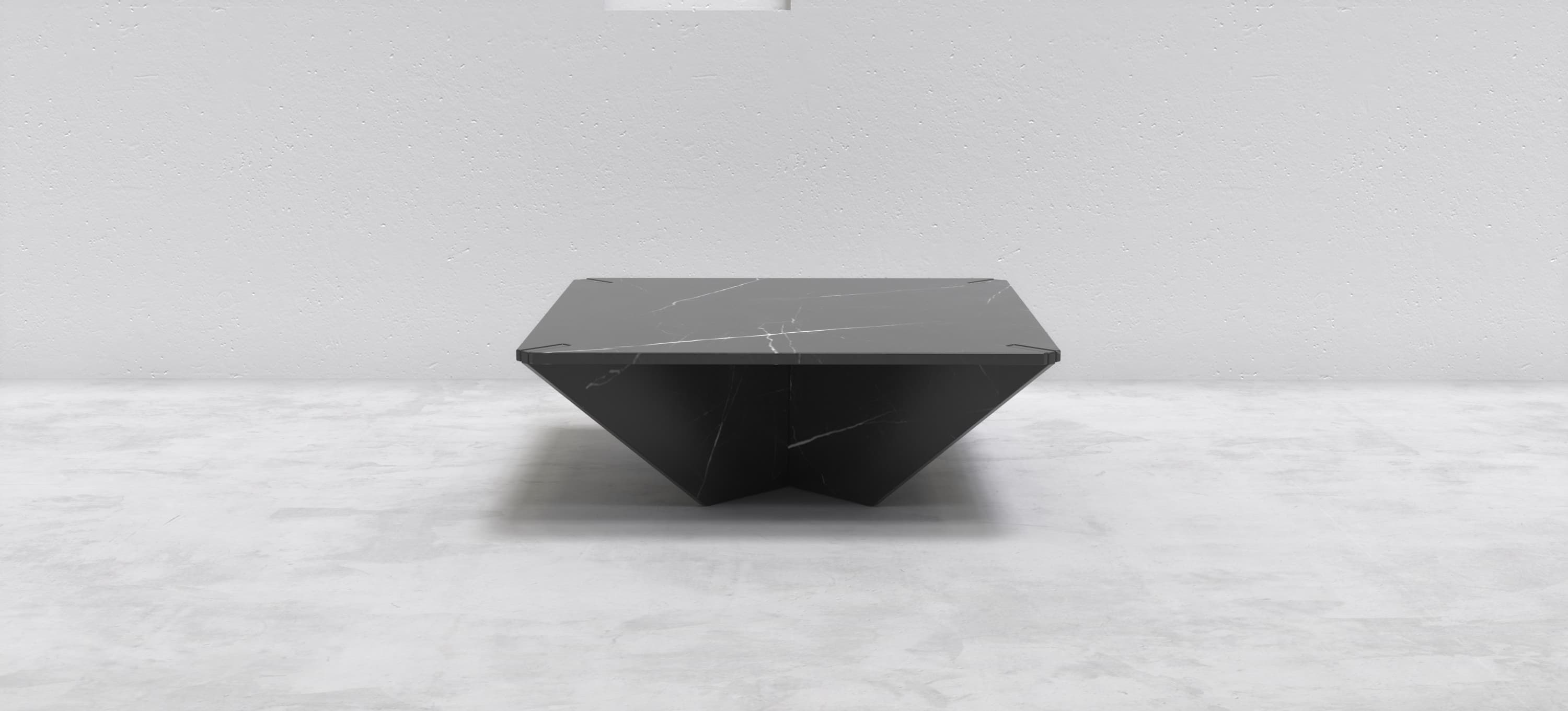 ARES CARVED COFFEE TABLE  - NERO MARQUINA MARBLE