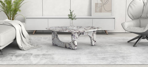 FULLA CARVED COFFEE TABLE - CALACATTA MARBLE