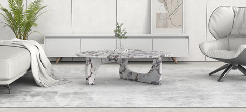 FULLA CARVED COFFEE TABLE - CALACATTA MARBLE