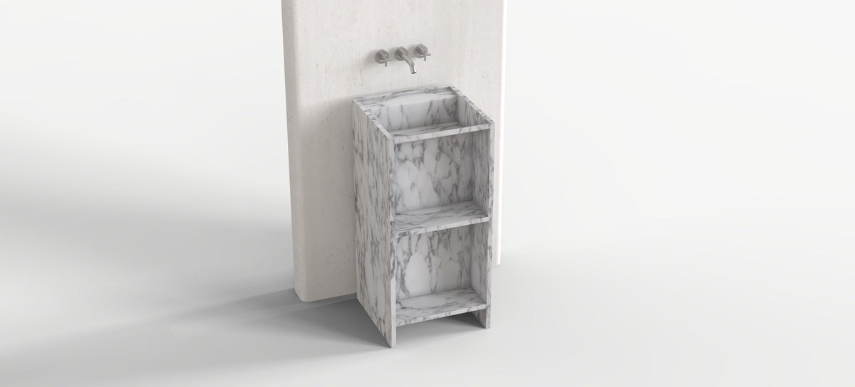 PANIKA PEDESTAL SINK - CARARRA MARBLE