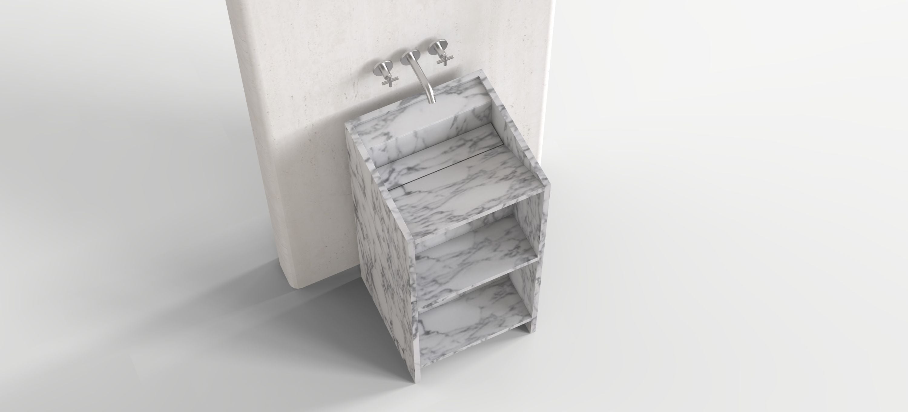 PANIKA PEDESTAL SINK - CARARRA MARBLE