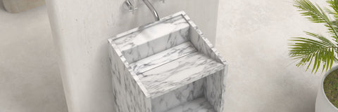 PANIKA PEDESTAL SINK - CARARRA MARBLE