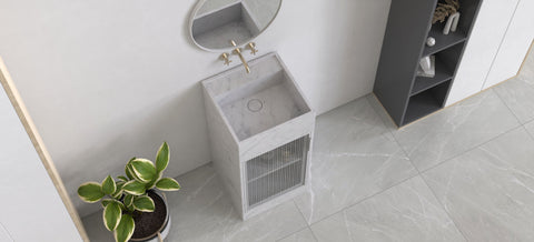 PANITA PEDESTAL SINK - CARARRA MARBLE