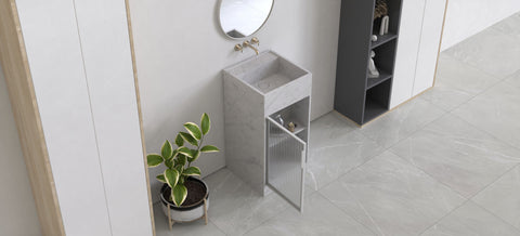 PANITA PEDESTAL SINK - CARARRA MARBLE