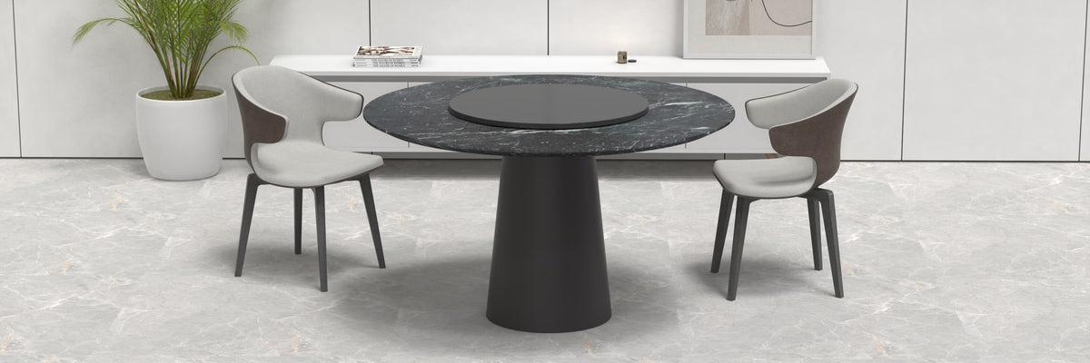 APOLLO CARVED DINING TABLE - VERDERIO MARBLE