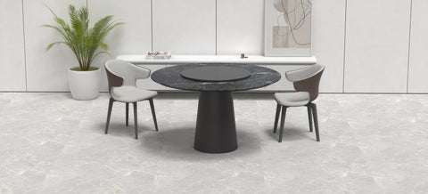 APOLLO CARVED DINING TABLE - VERDERIO MARBLE